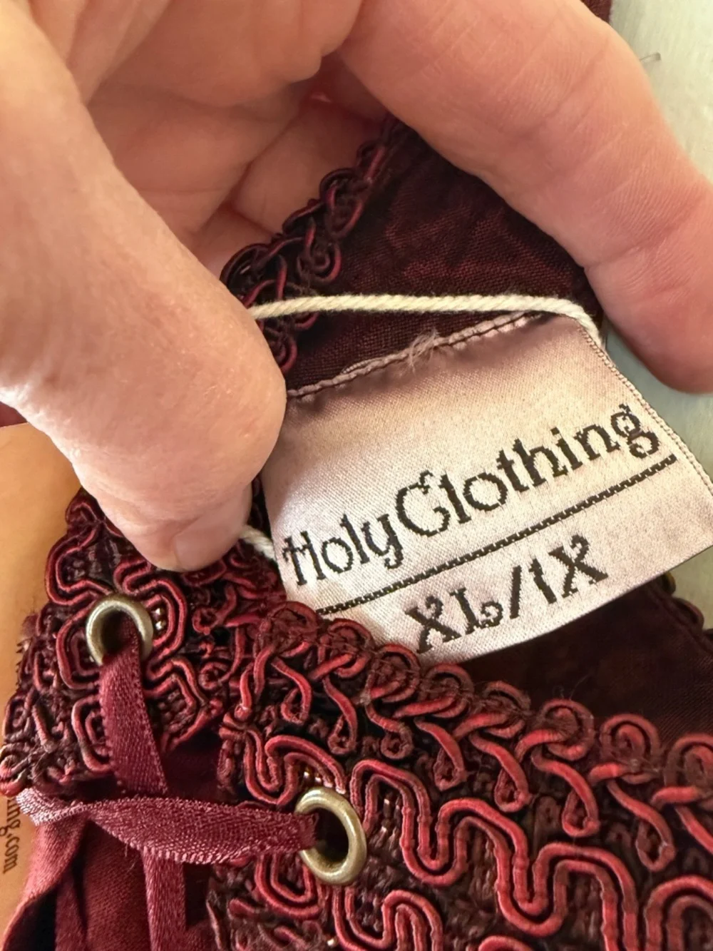 Holy Clothing Renaissance Fair Dress XL/1X (14-16) Burgundy NWT - Picture 9 of 9